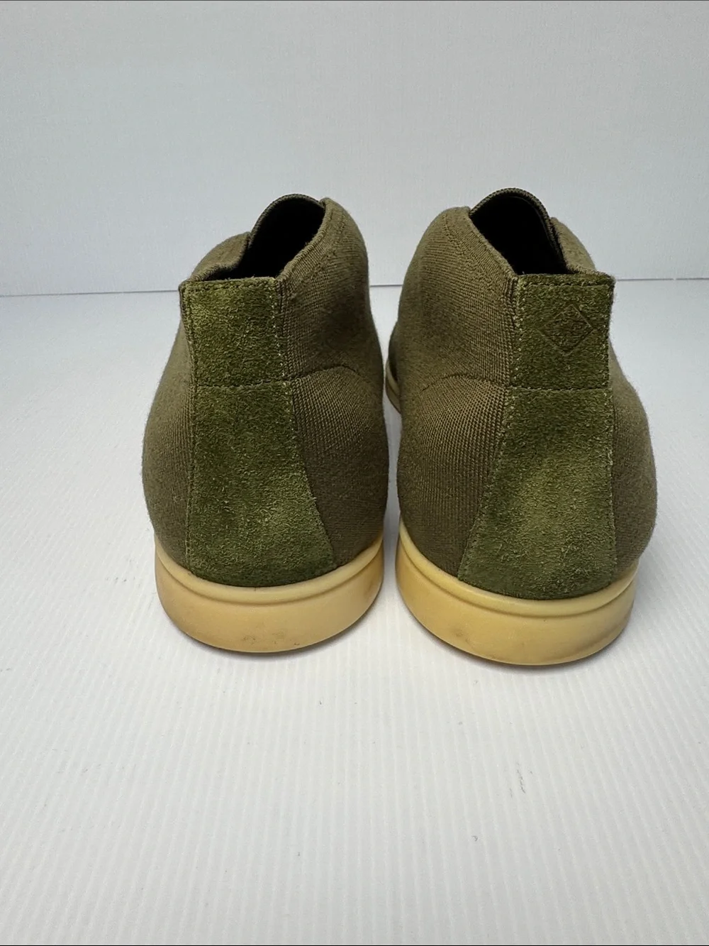 LORO PIANA Open Knitted Walk Ankle Boot Men's Dark Olive Green Wish Wool 44 / 11